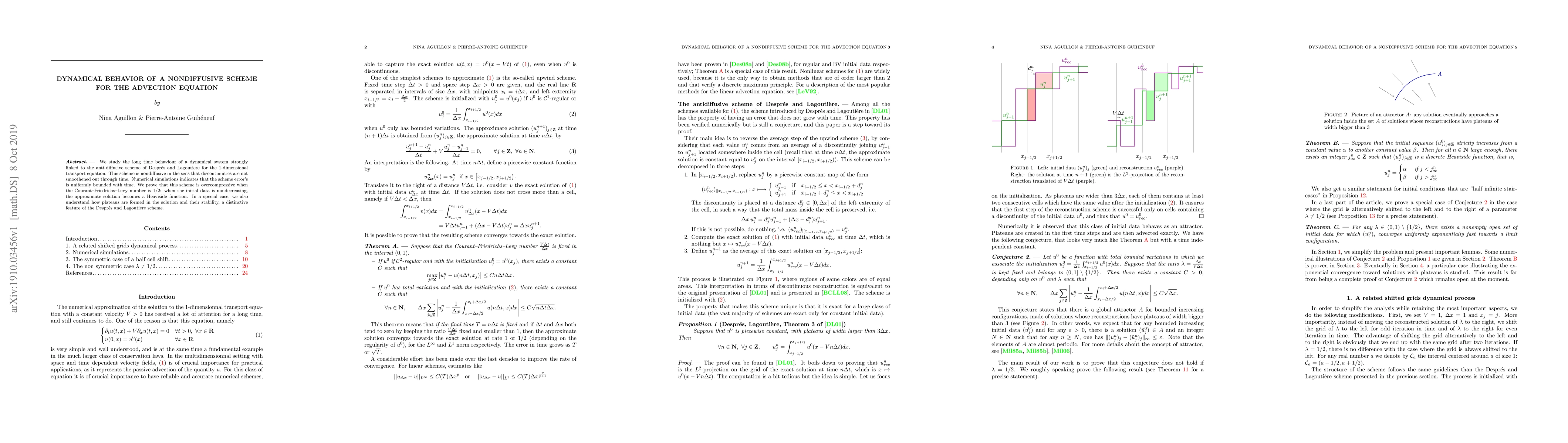 Thumbnail for Dynamical behavior of a nondiffusive scheme for the advection equation
