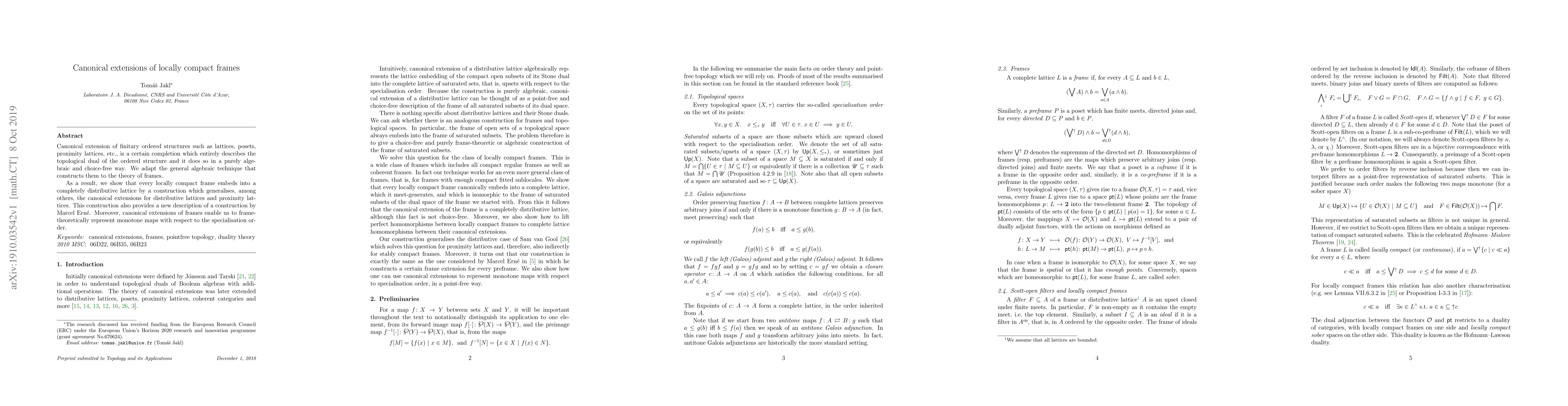 Thumbnail for Canonical extensions of locally compact frames
