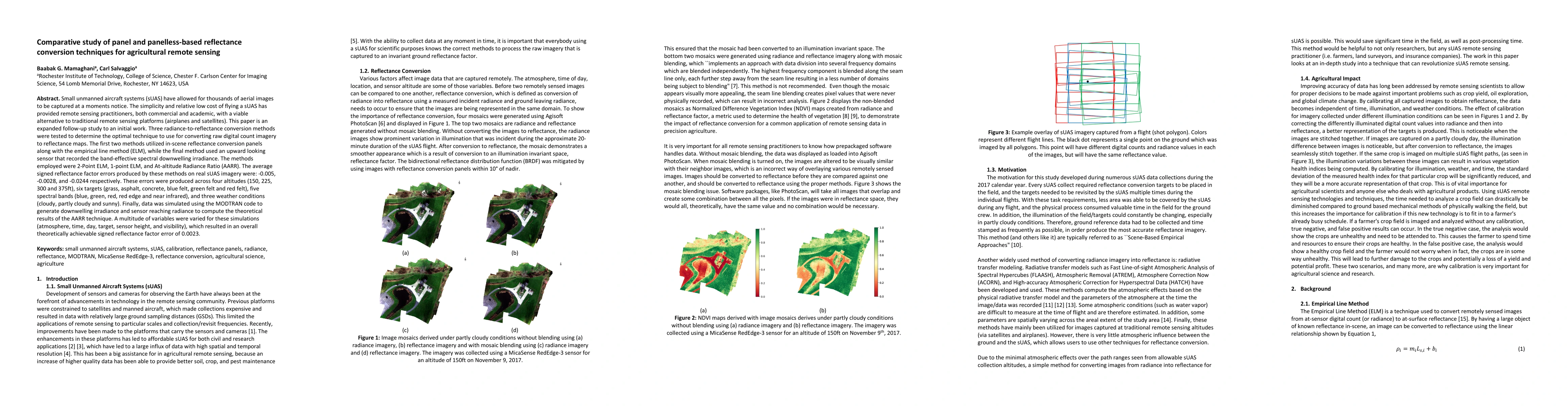 Thumbnail for Comparative study of panel and panelless-based reflectance conversion
  techniques for agricultural remote sensing