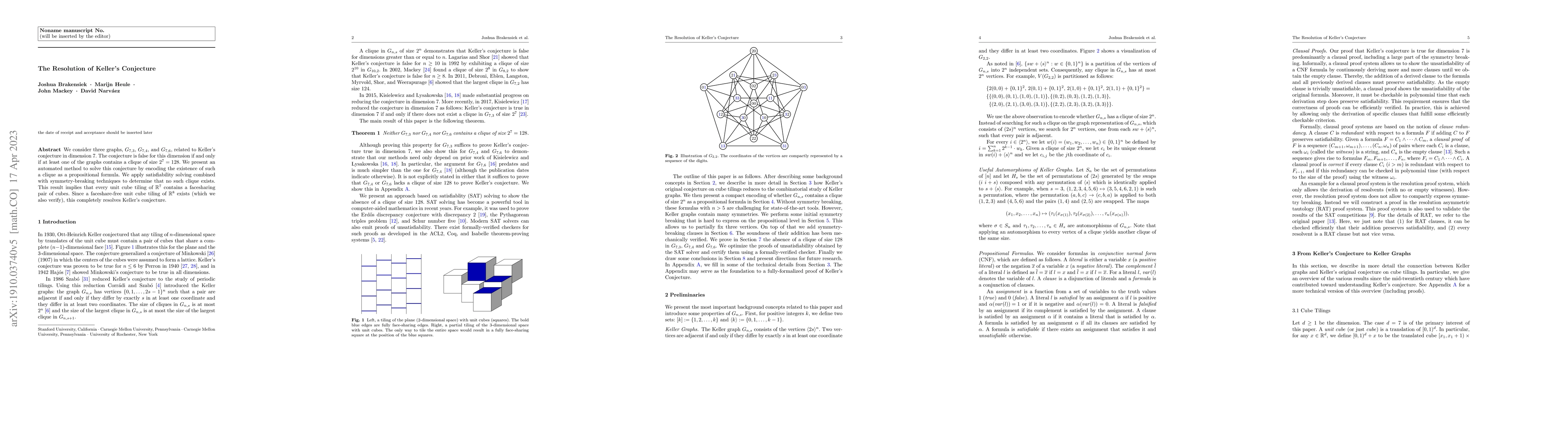 Thumbnail for The Resolution of Keller's Conjecture