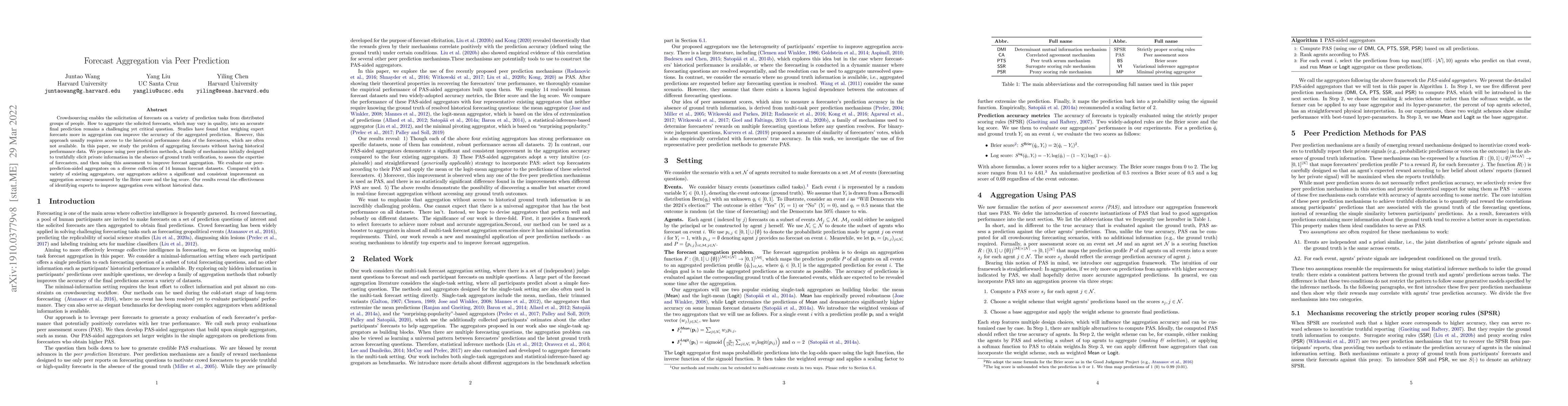 Thumbnail for Forecast Aggregation via Peer Prediction