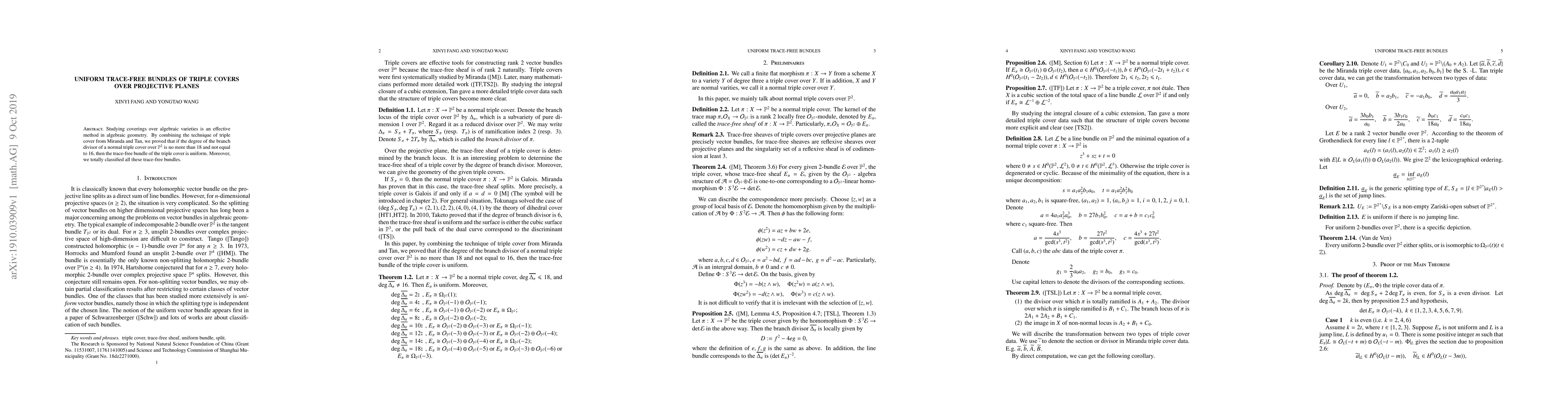 Thumbnail for Uniform Trace-free Bundles of Triple Covers over Projective Planes