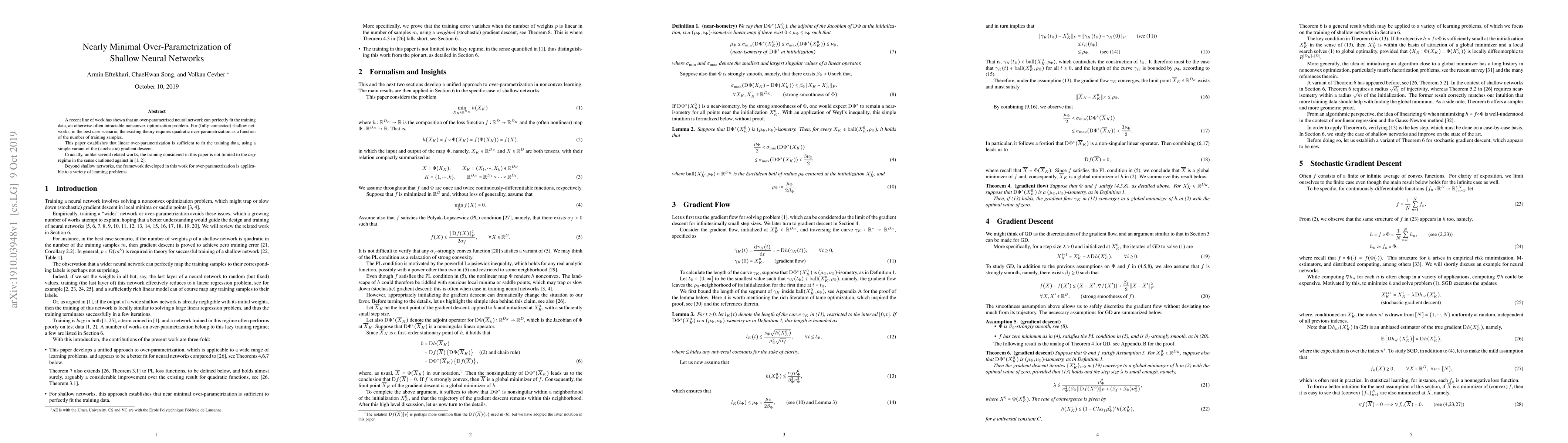 Thumbnail for Nearly Minimal Over-Parametrization of Shallow Neural Networks