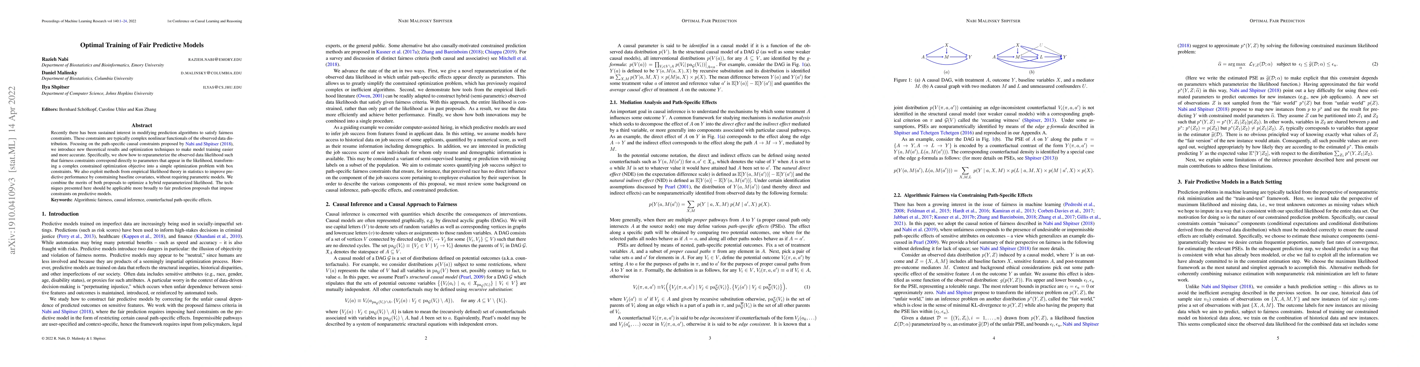 Thumbnail for Optimal Training of Fair Predictive Models
