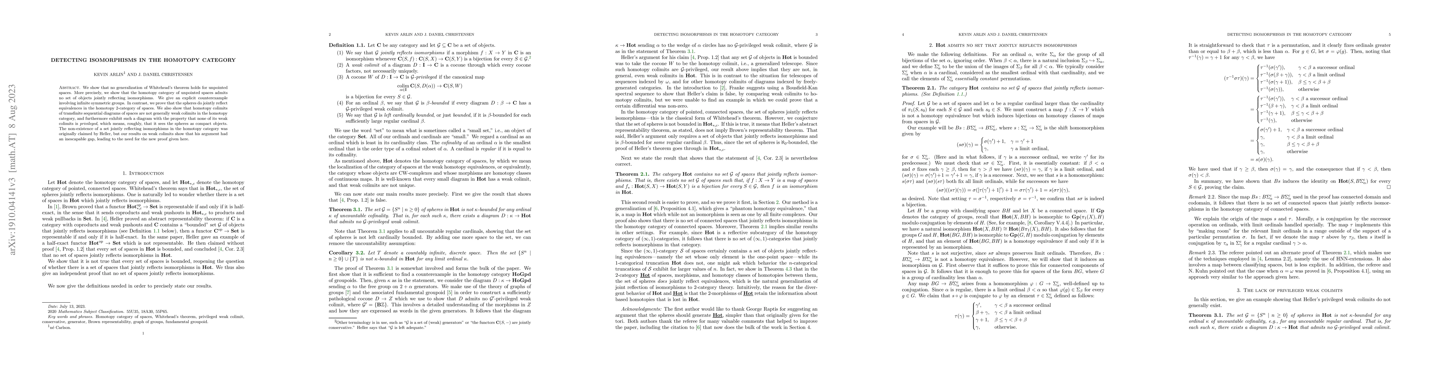 Thumbnail for Detecting isomorphisms in the homotopy category
