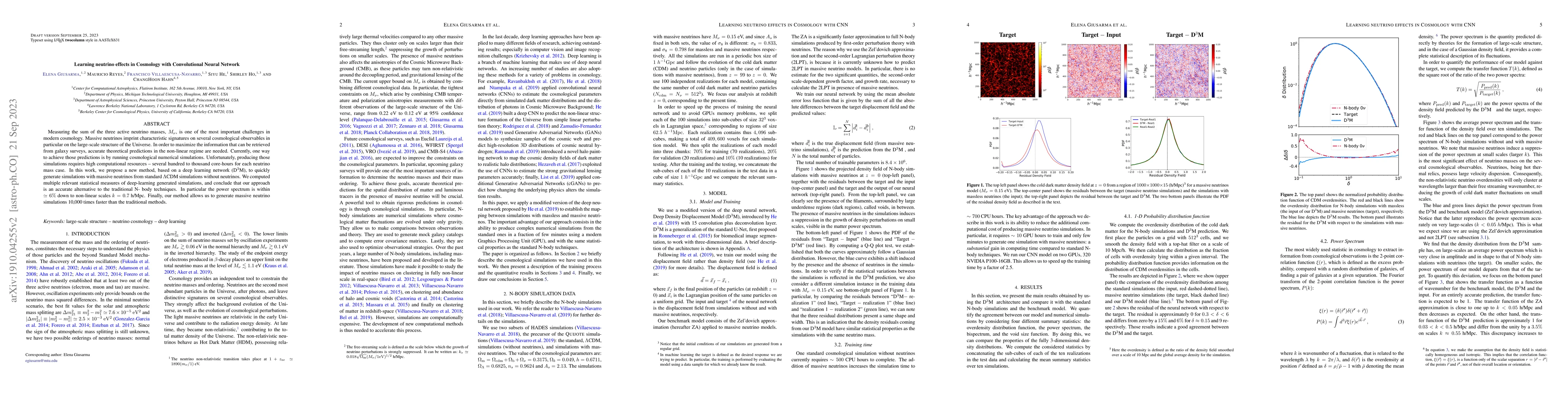 Thumbnail for Learning neutrino effects in Cosmology with Convolutional Neural
  Networks