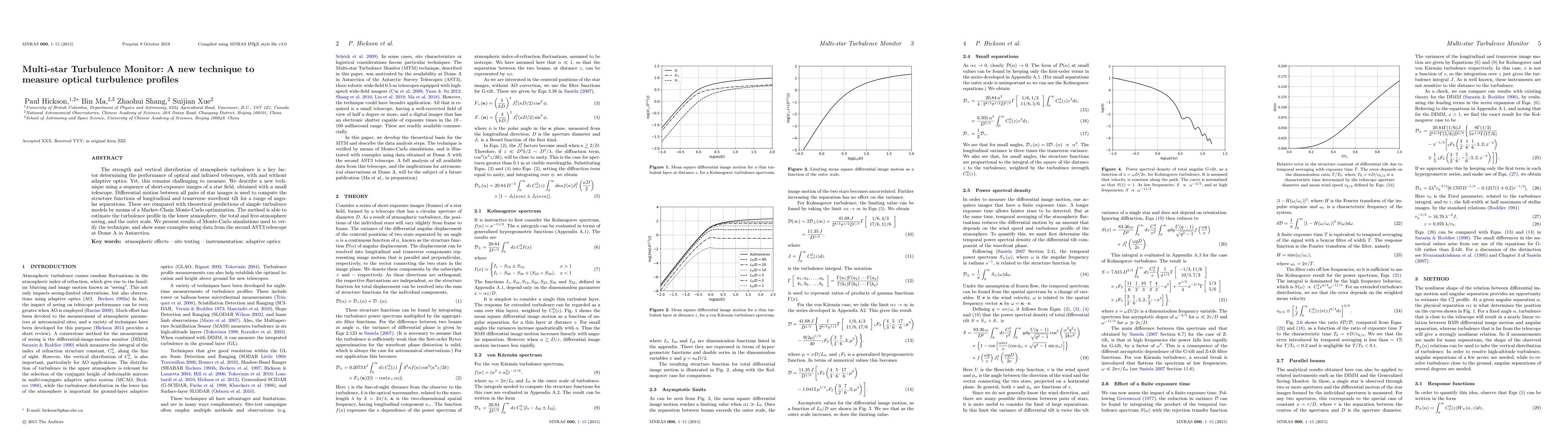 Thumbnail for Multi-star Turbulence Monitor: A new technique to measure optical
  turbulence profiles
