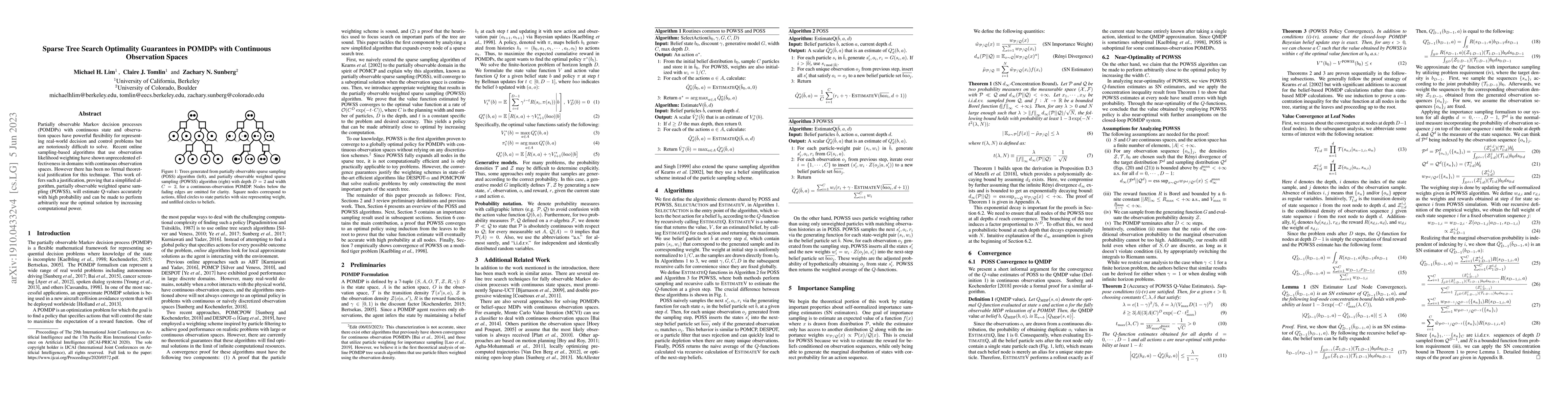 Thumbnail for Sparse tree search optimality guarantees in POMDPs with continuous
  observation spaces