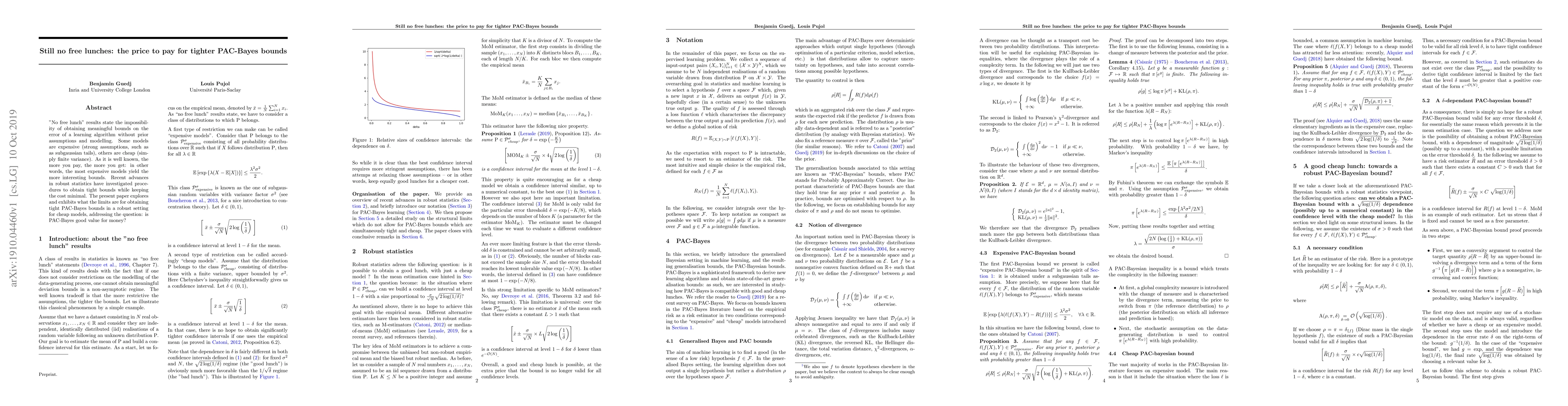 Thumbnail for Still no free lunches: the price to pay for tighter PAC-Bayes bounds