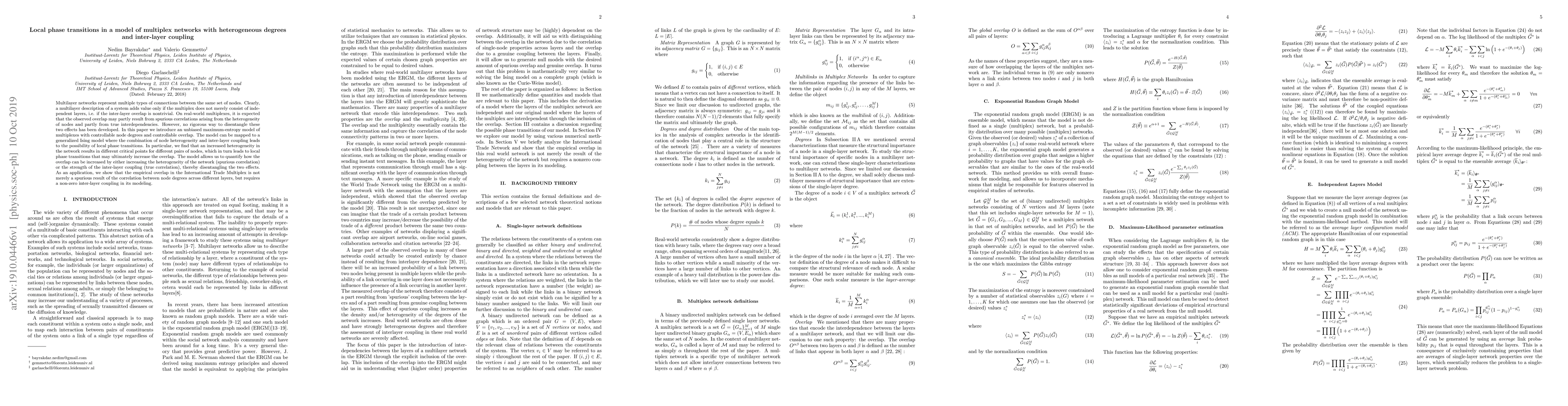 Thumbnail for Local phase transitions in a model of multiplex networks with
  heterogeneous degrees and inter-layer coupling