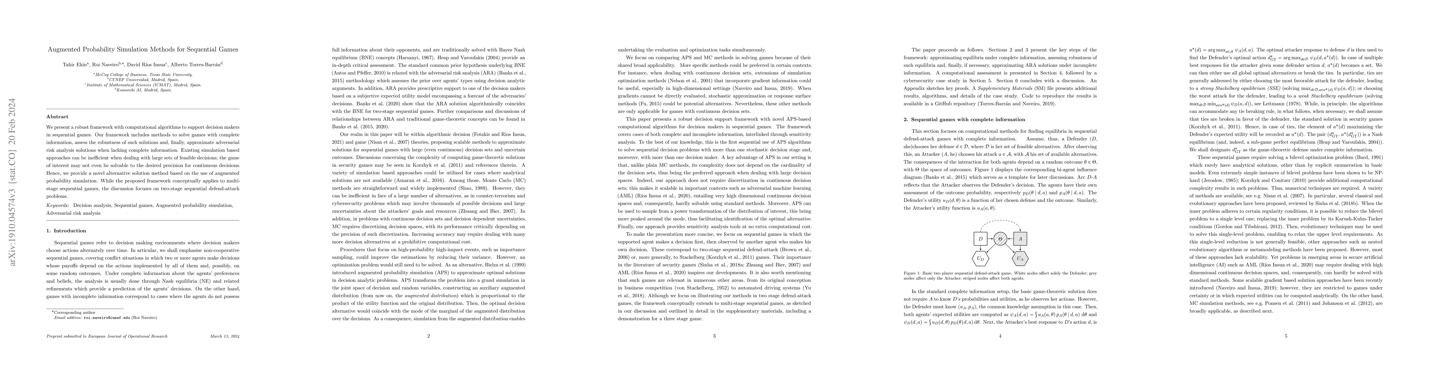 Thumbnail for Augmented Probability Simulation Methods for Sequential Games