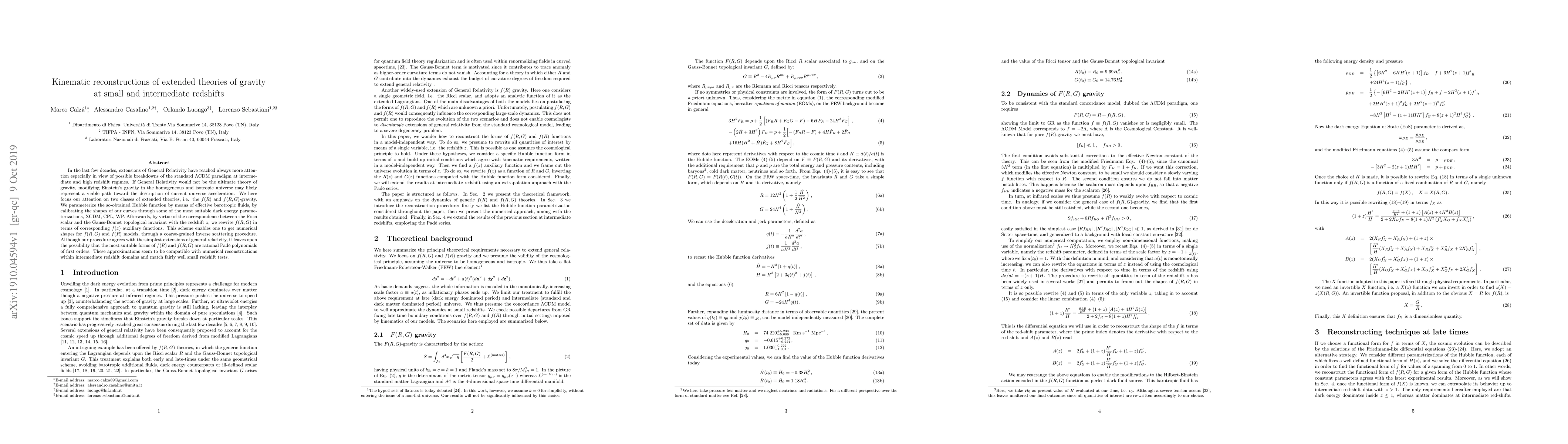 Thumbnail for Kinematic reconstructions of extended theories of gravity at small and
  intermediate redshifts