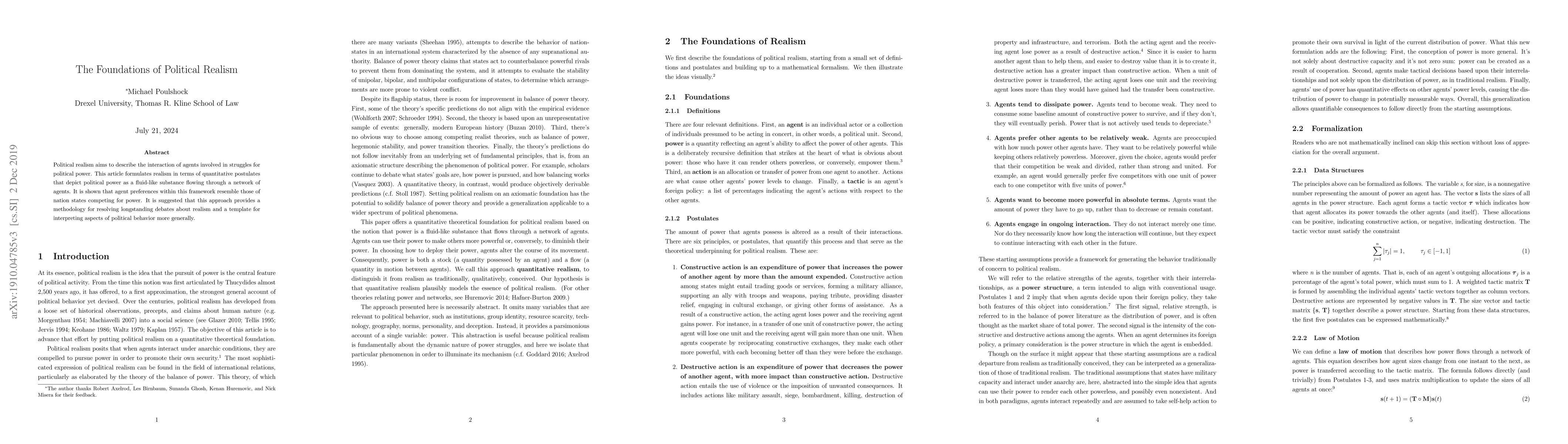 Thumbnail for The Foundations of Political Realism