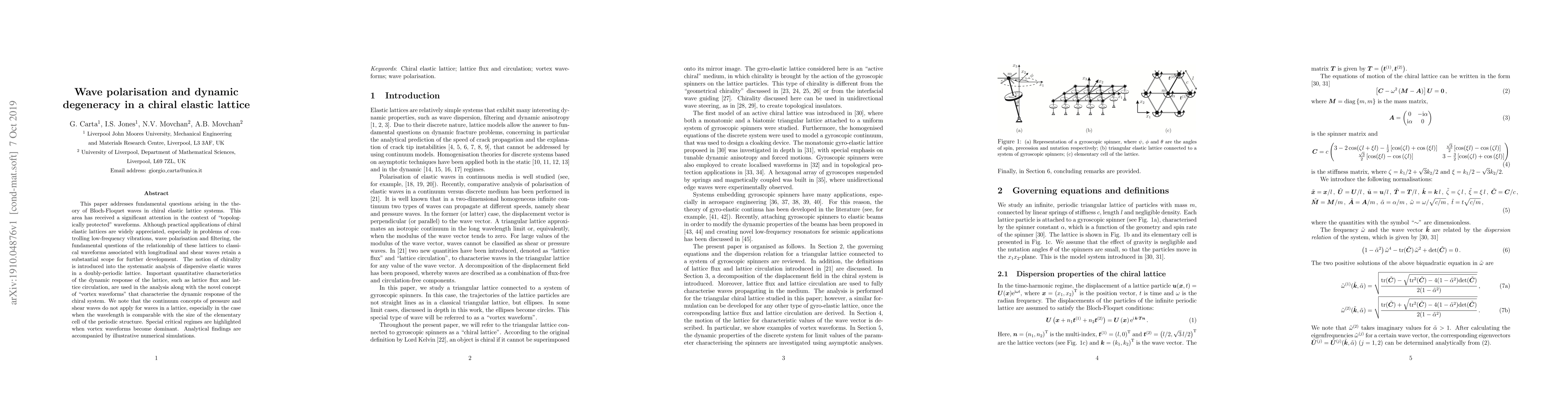 Thumbnail for Wave polarisation and dynamic degeneracy in a chiral elastic lattice