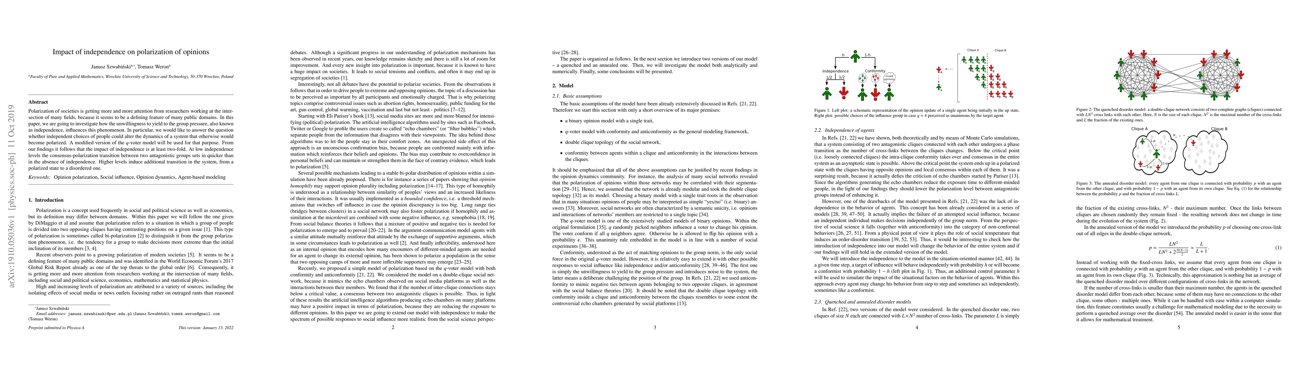 Thumbnail for Impact of independence on polarization of opinions