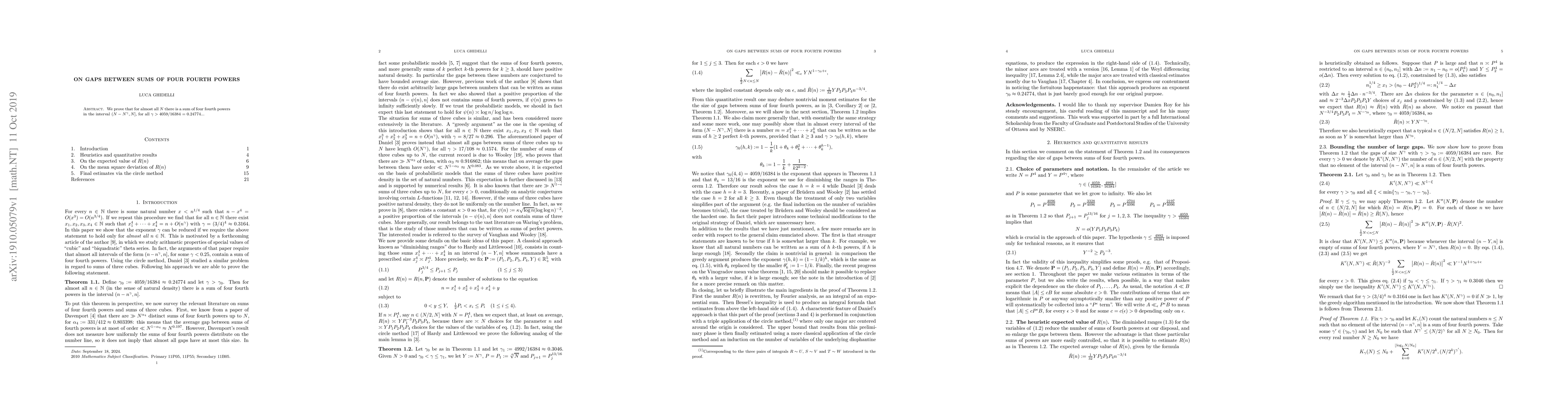 Thumbnail for On gaps between sums of four fourth powers