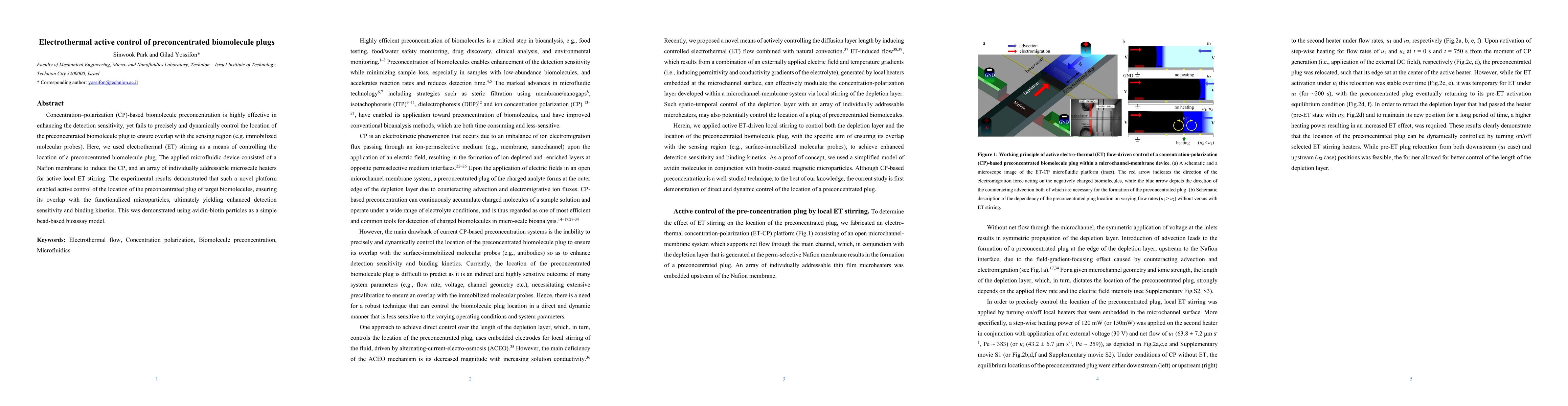 Thumbnail for Electrothermal active control of preconcentrated biomolecule plugs