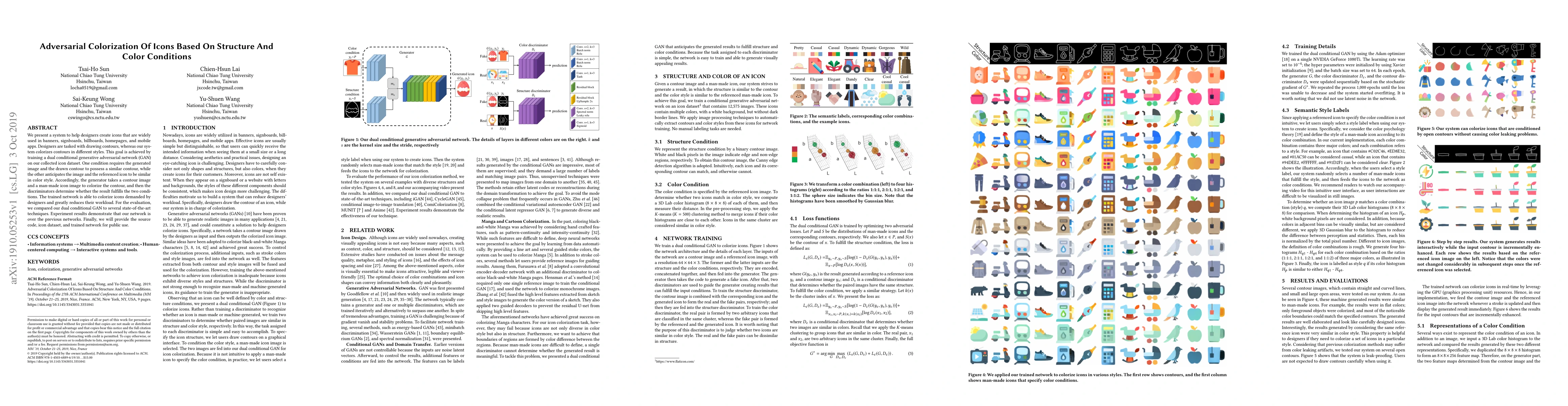 Thumbnail for Adversarial Colorization Of Icons Based On Structure And Color
  Conditions