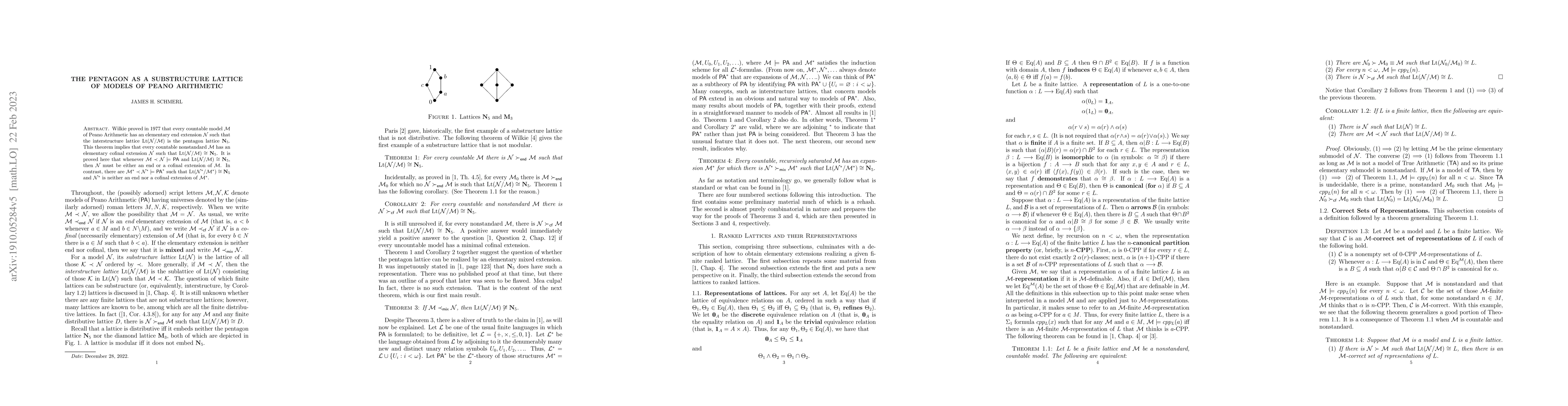 Thumbnail for The Pentagon as a Substructure Lattice of Models of Peano Arithmetic