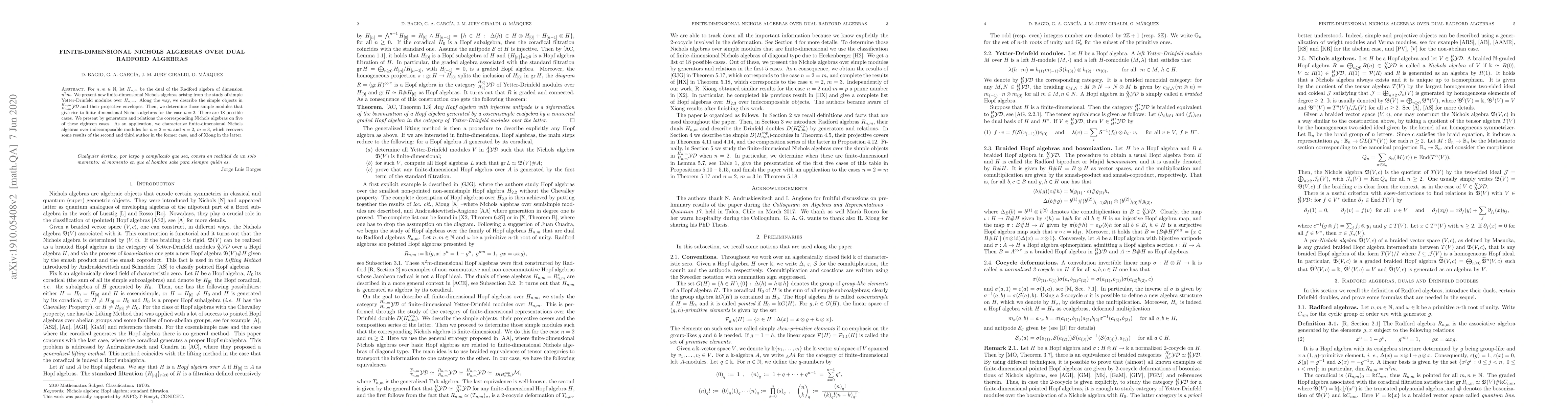 Thumbnail for Finite-dimensional Nichols algebras over dual Radford algebras