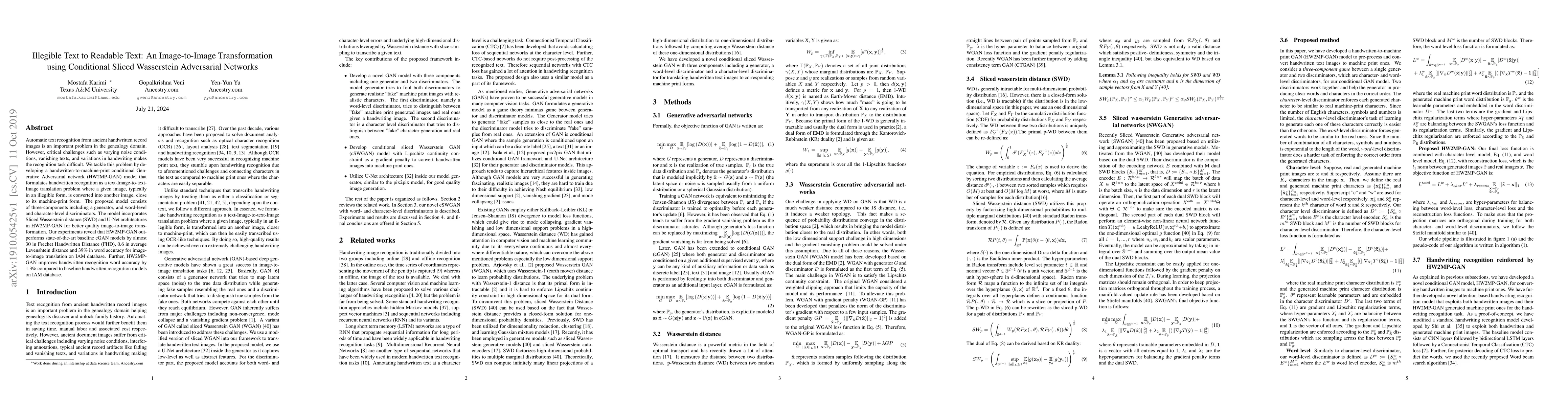 Thumbnail for Illegible Text to Readable Text: An Image-to-Image Transformation using
  Conditional Sliced Wasserstein Adversarial Networks