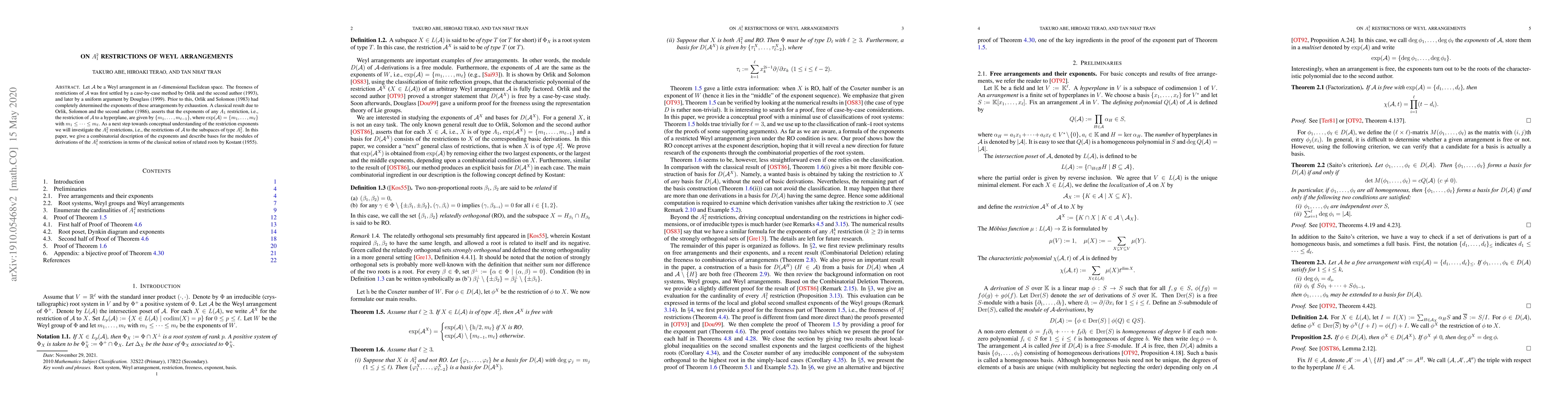 Thumbnail for On $A_1^2$ restrictions of Weyl arrangements