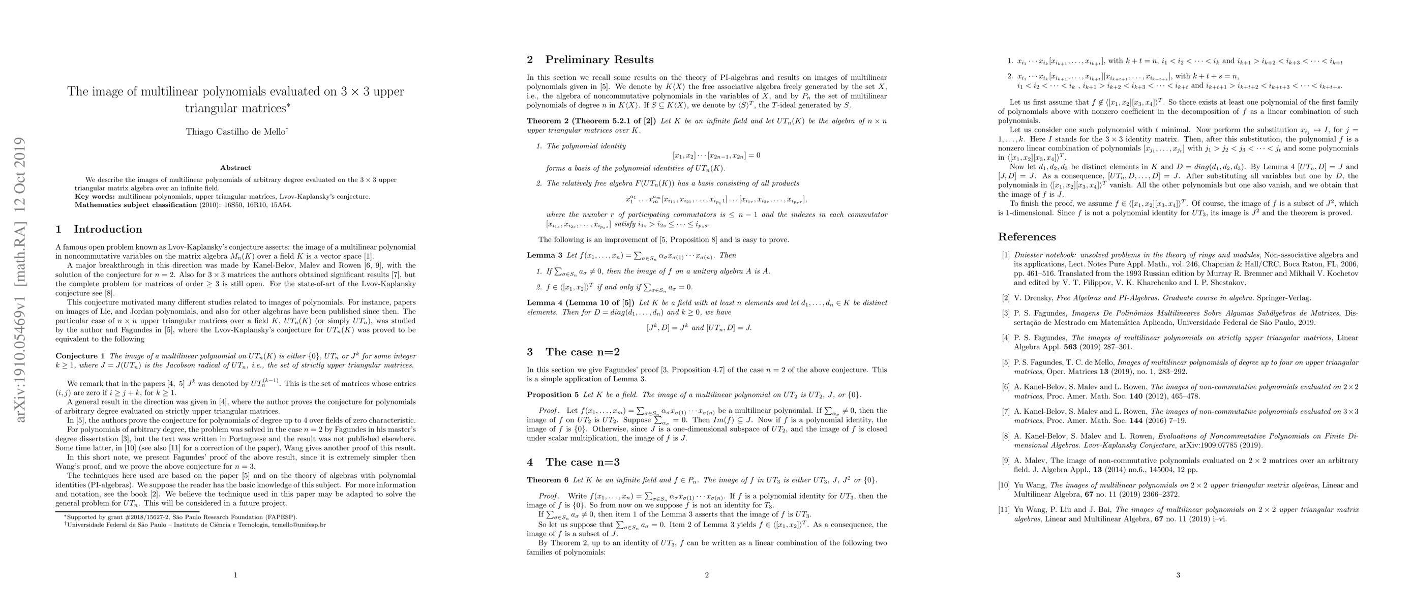 Thumbnail for The image of multilinear polynomials evaluated on $3\times 3$ upper
  triangular matrices
