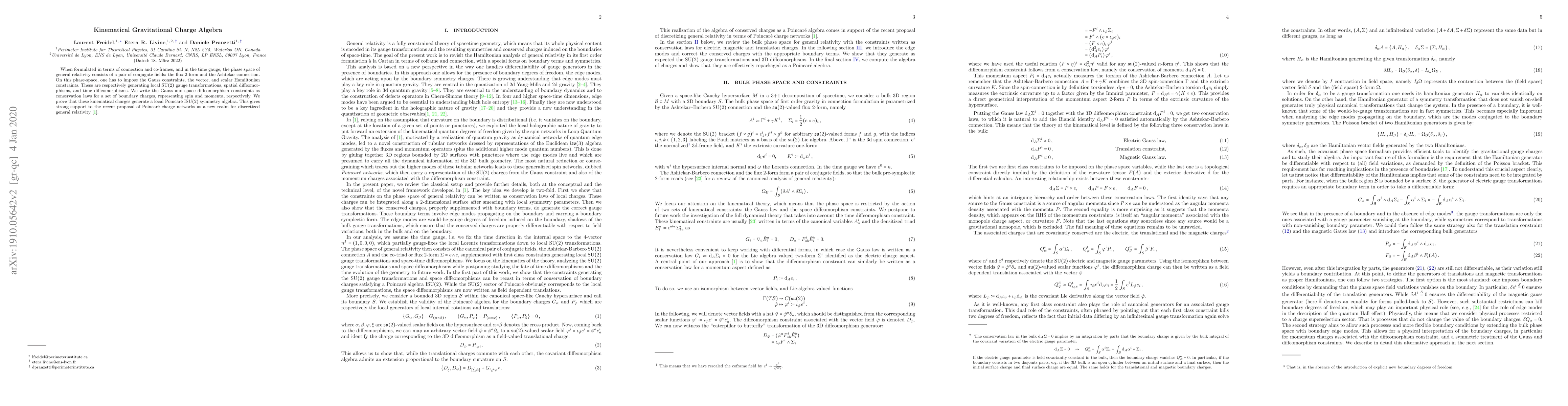 Thumbnail for Kinematical Gravitational Charge Algebra