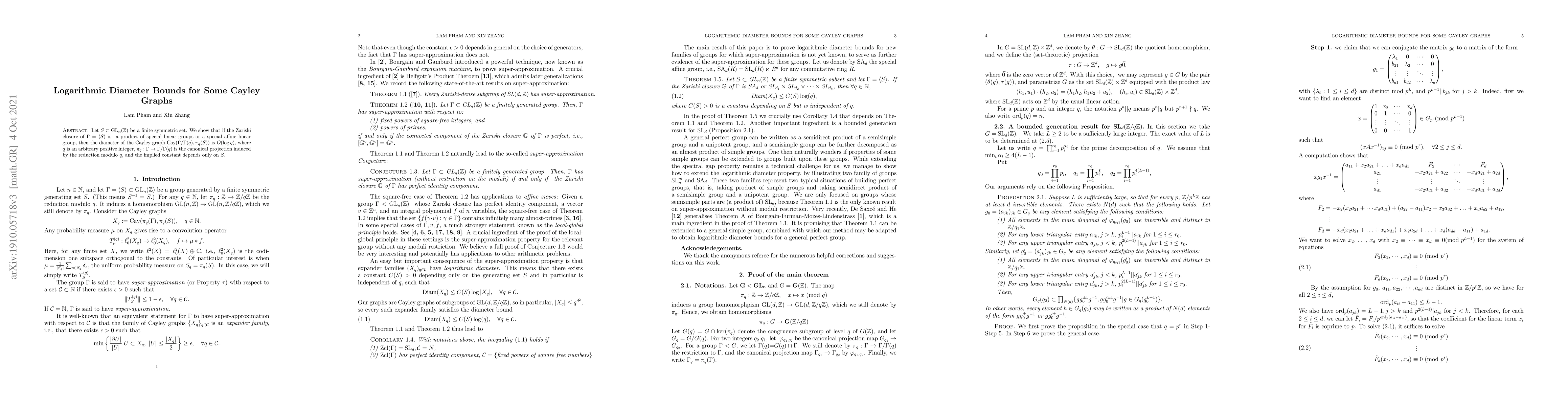 Thumbnail for Logarithmic bounds for the diameters of some Cayley graphs