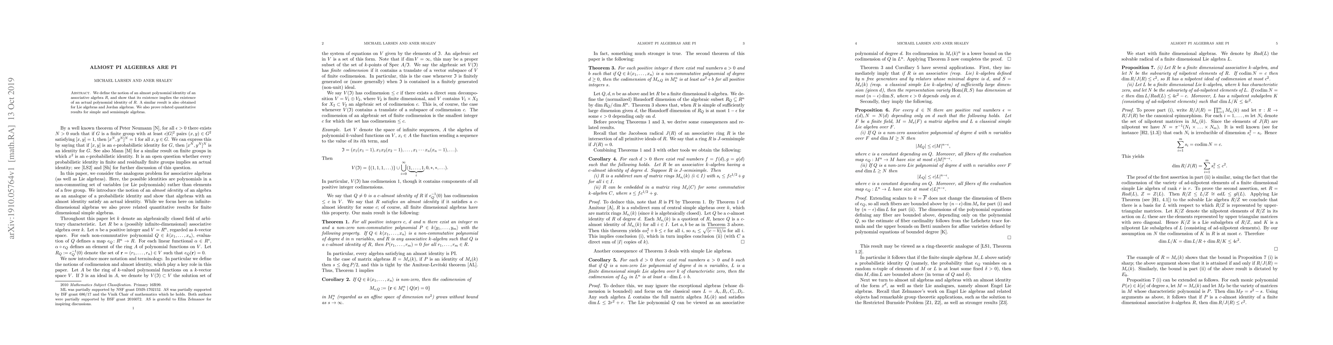 Thumbnail for Almost PI algebras are PI