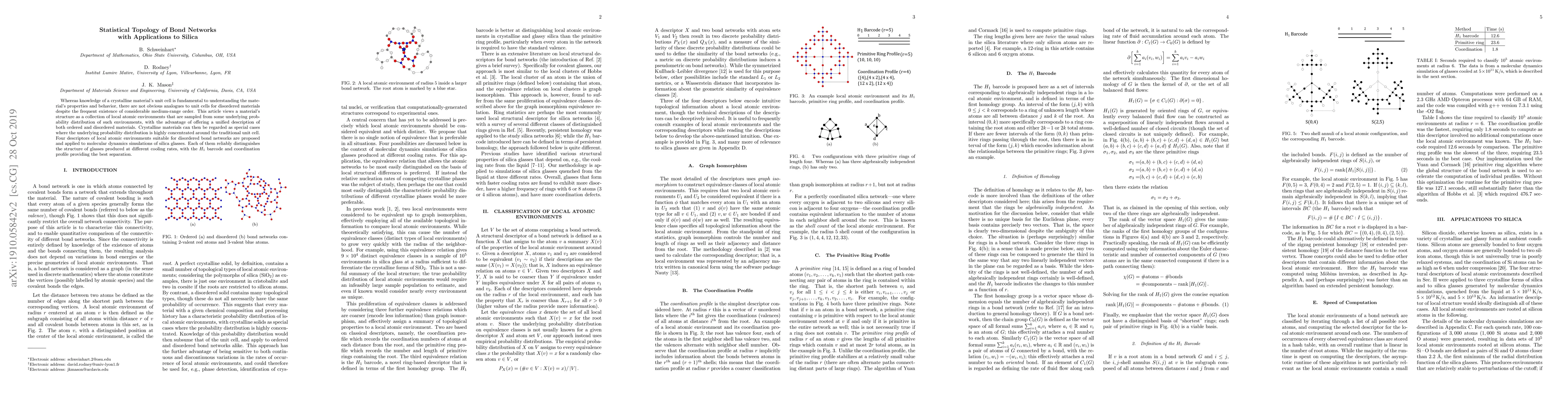 Thumbnail for Statistical Topology of Bond Networks with Applications to Silica