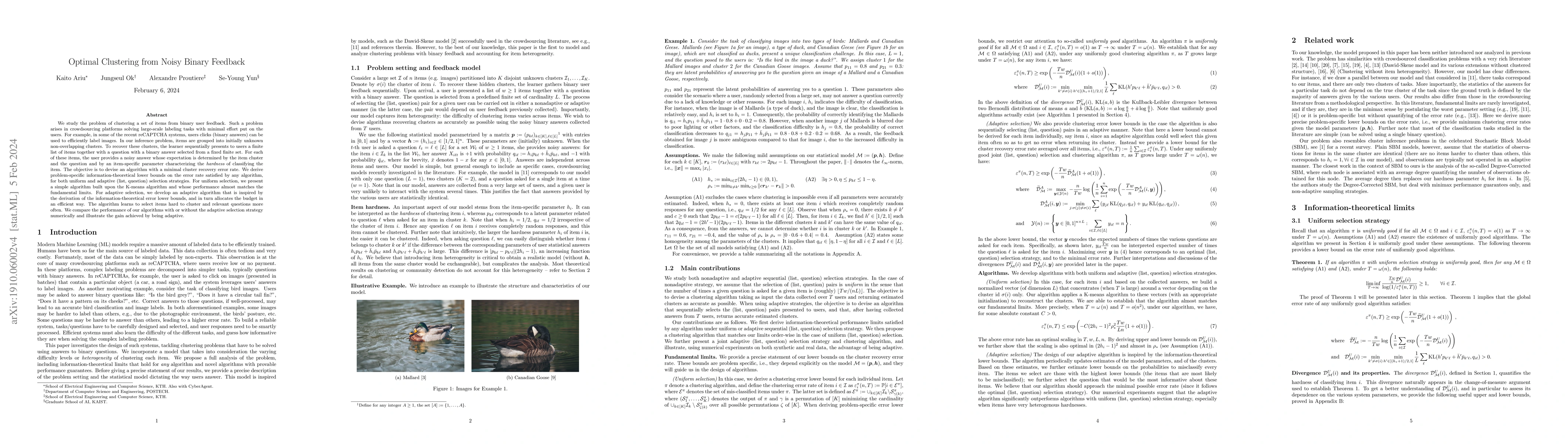 Thumbnail for Optimal Clustering from Noisy Binary Feedback