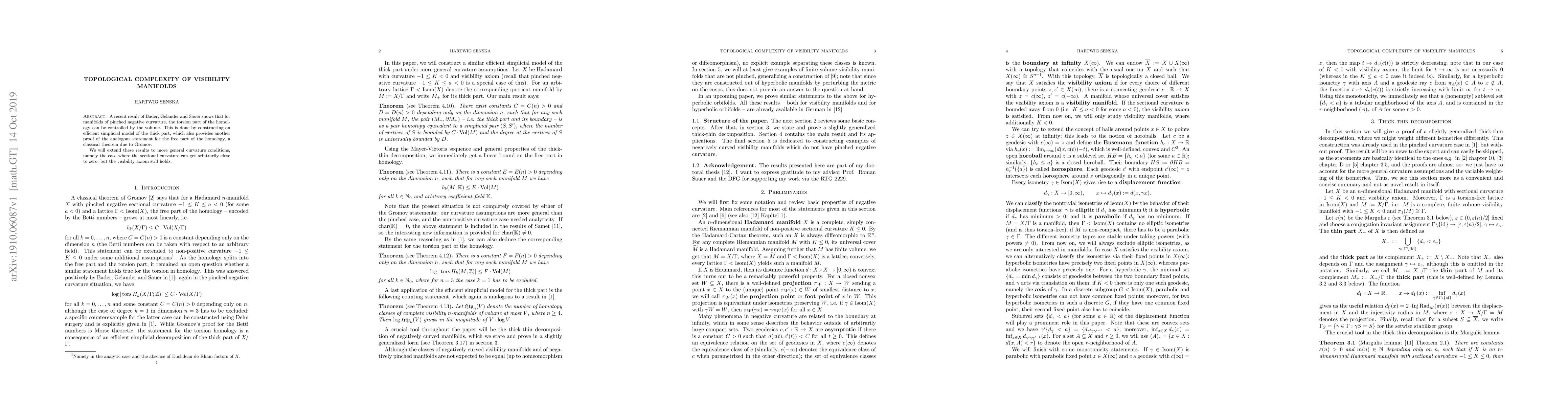 Thumbnail for Topological complexity of visibility manifolds