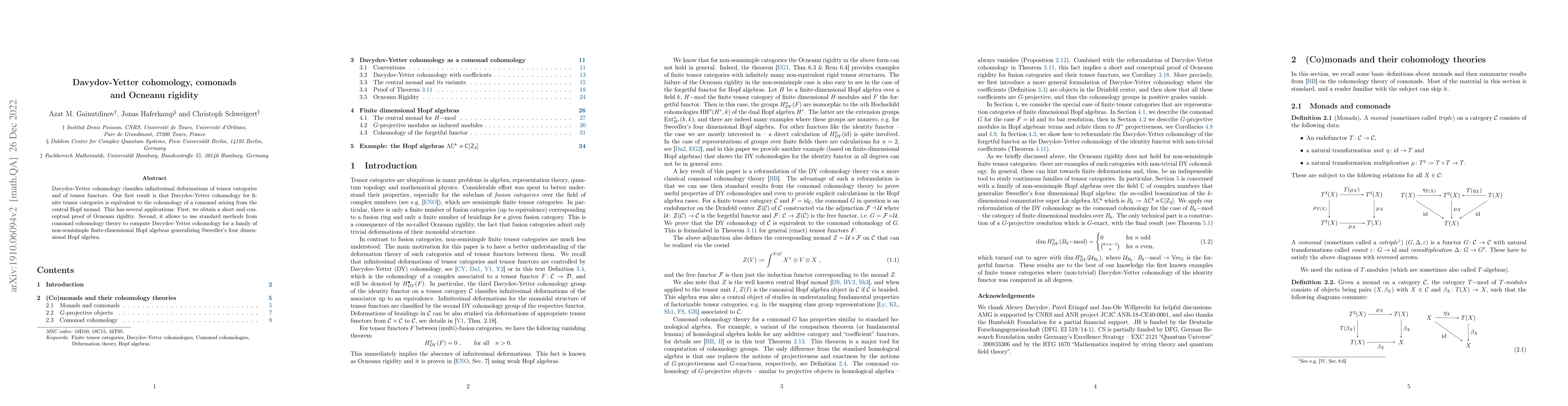 Thumbnail for Davydov-Yetter cohomology, comonads and Ocneanu rigidity