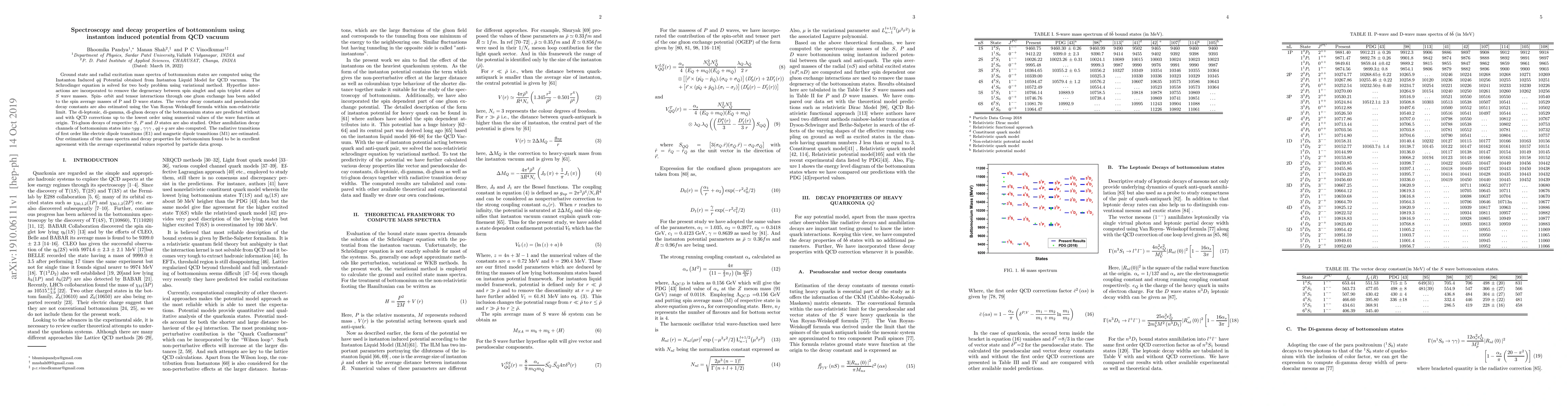 Thumbnail for Spectroscopy and decay properties of bottomonium using instanton induced
  potential from QCD vacuum