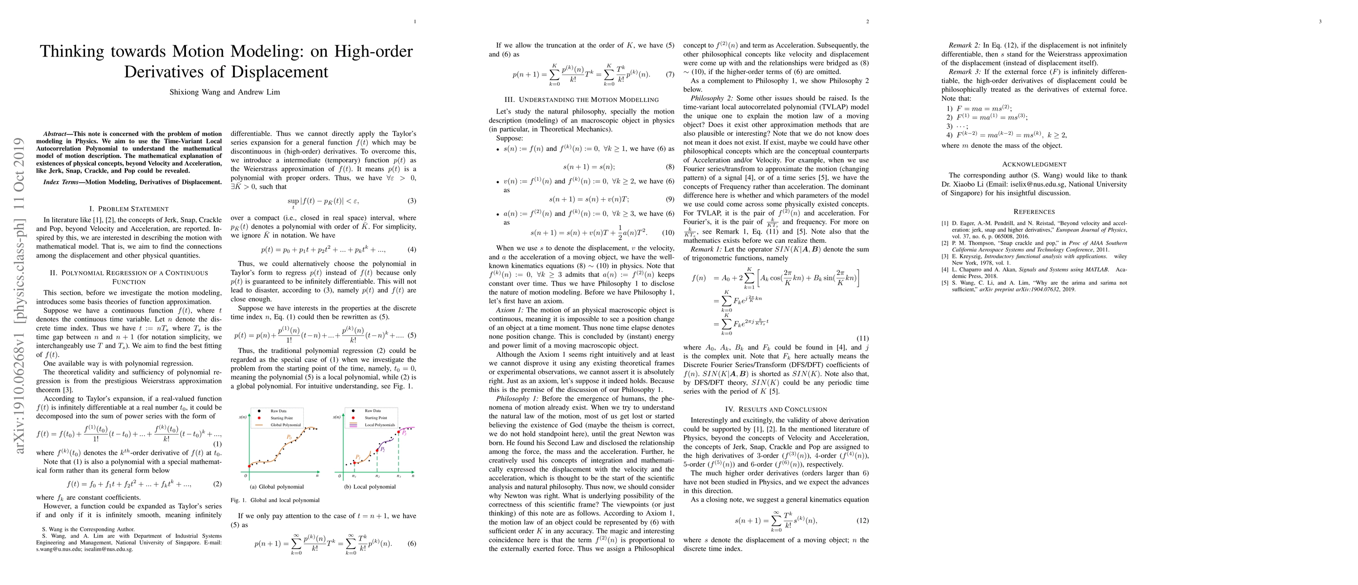 Thumbnail for Thinking towards Motion Modeling: on High-order Derivatives of
  Displacement