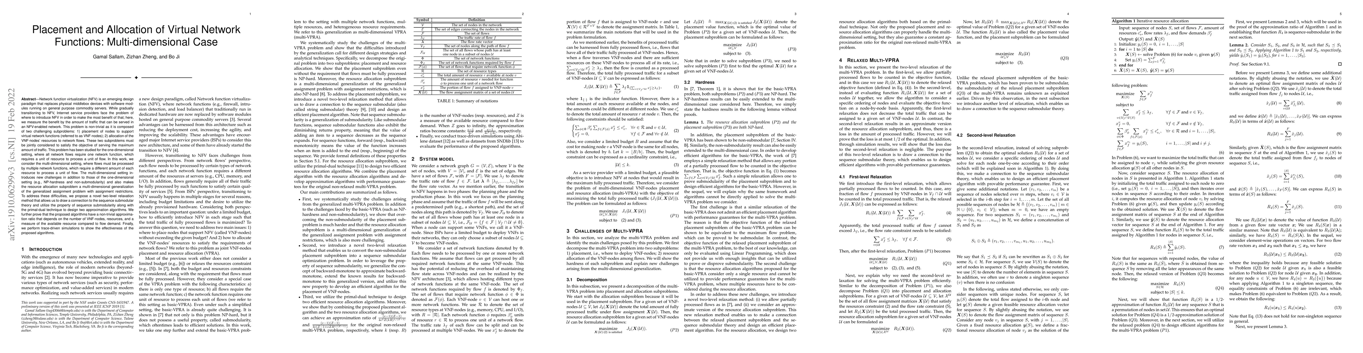 Thumbnail for Placement and Allocation of Virtual Network Functions: Multi-dimensional
  Case