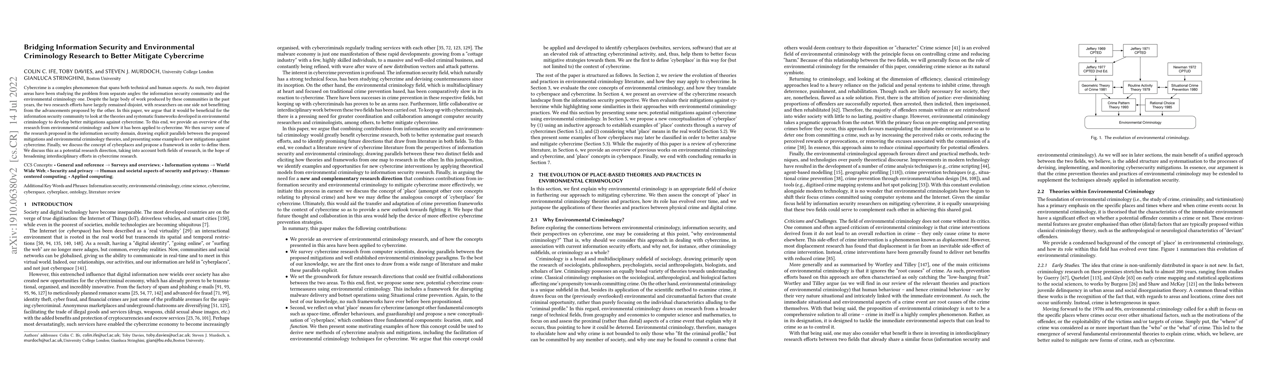 Thumbnail for Bridging Information Security and Environmental Criminology Research to
  Better Mitigate Cybercrime