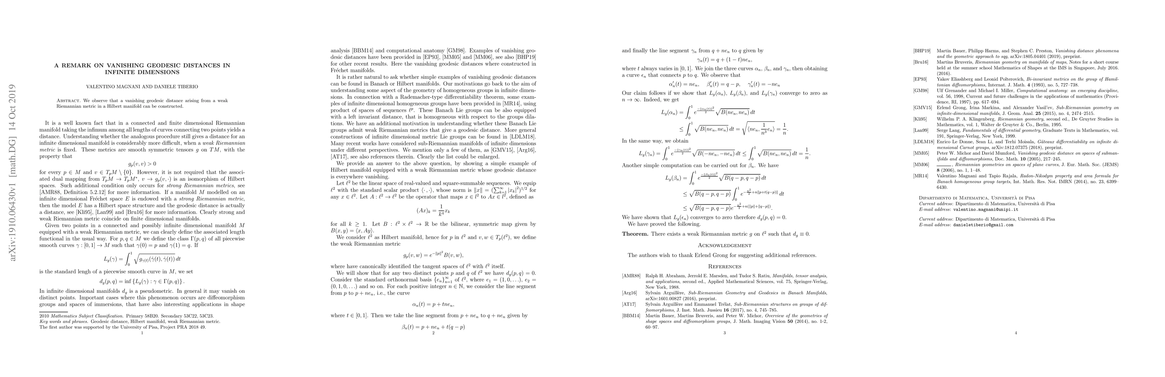 Thumbnail for A remark on vanishing geodesic distances in infinite dimensions