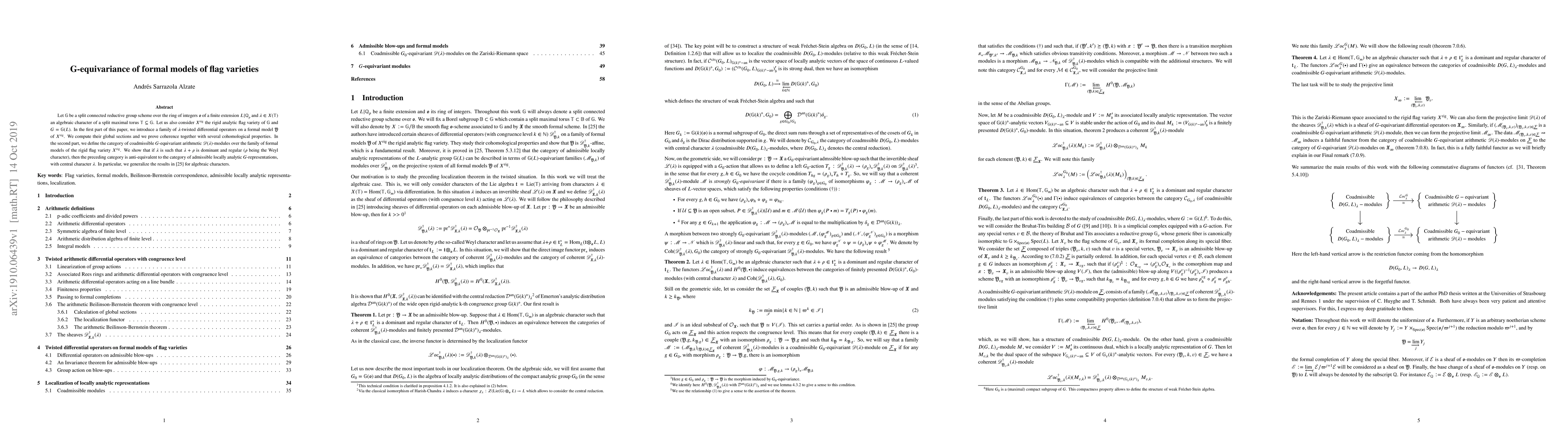 Thumbnail for G-equivariance of formal models of flag varieties