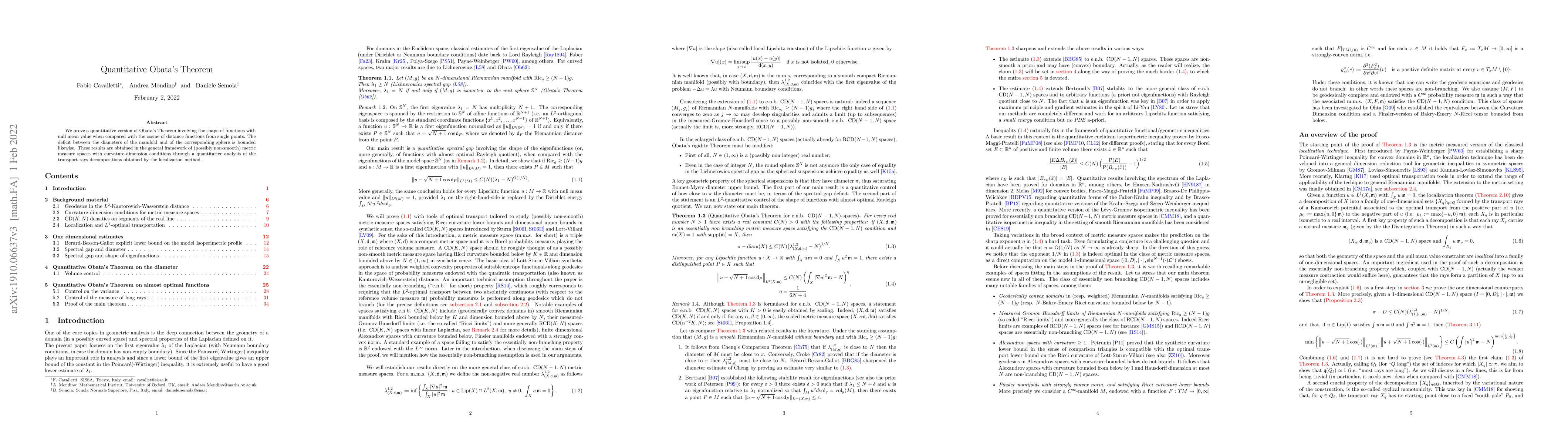 Thumbnail for Quantitative Obata's Theorem