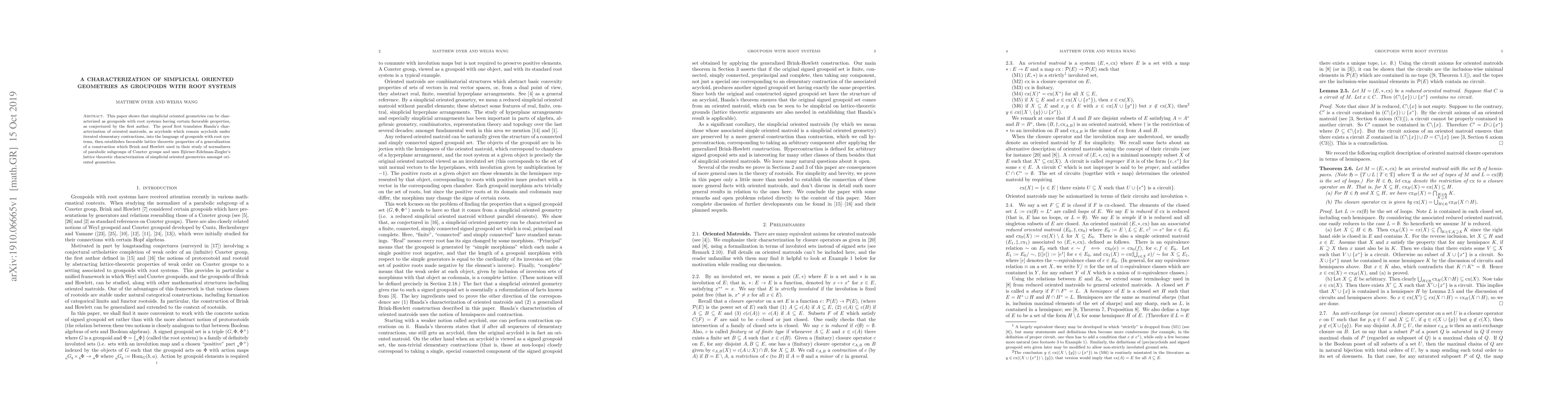 Thumbnail for A characterization of simplicial oriented geometries as groupoids with
  root systems