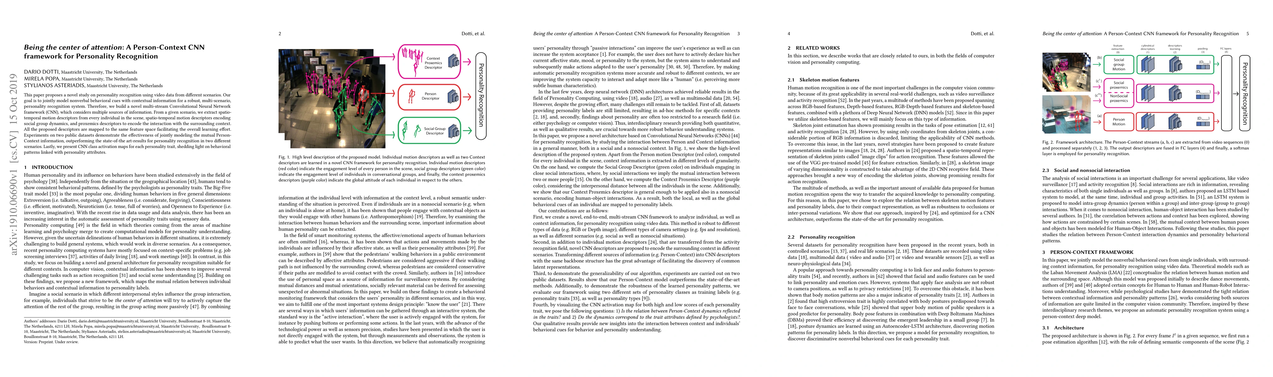 Thumbnail for Being the center of attention: A Person-Context CNN framework for
  Personality Recognition