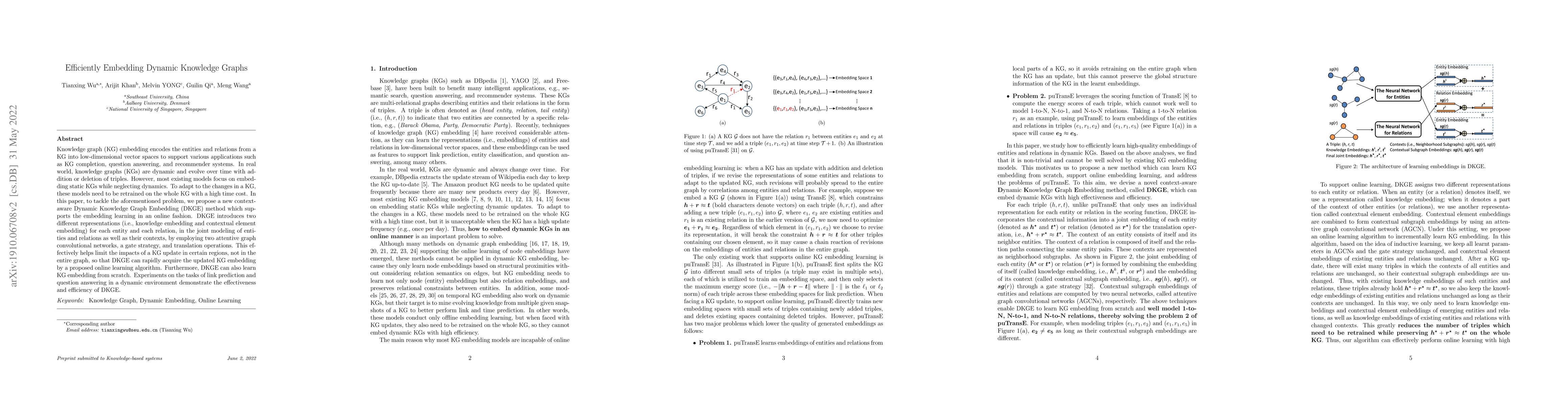 Thumbnail for Efficiently Embedding Dynamic Knowledge Graphs
