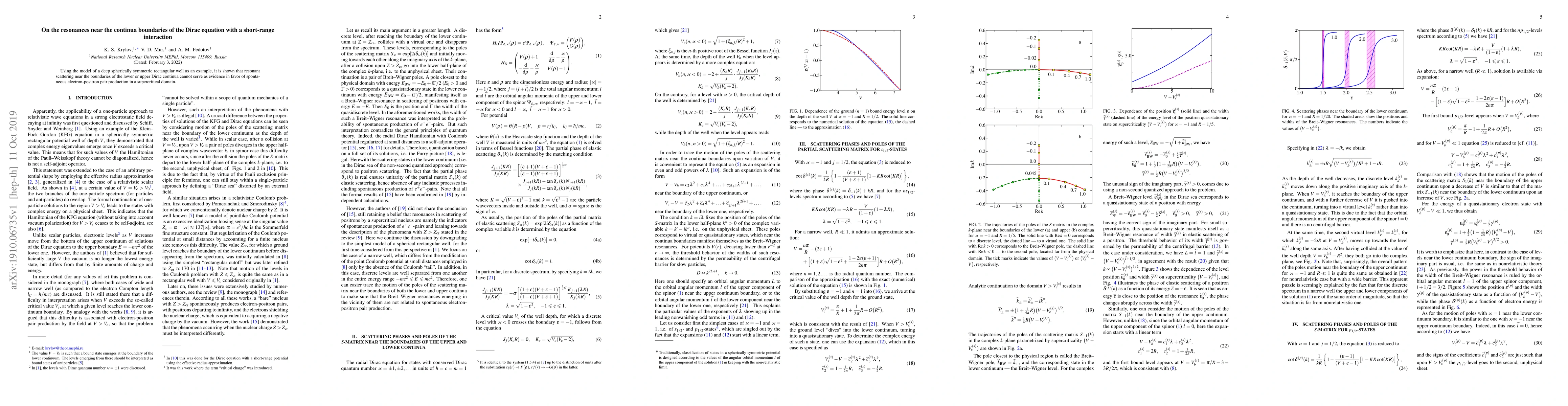 Thumbnail for On the resonances near the continua boundaries of the Dirac equation
  with a short-range interaction