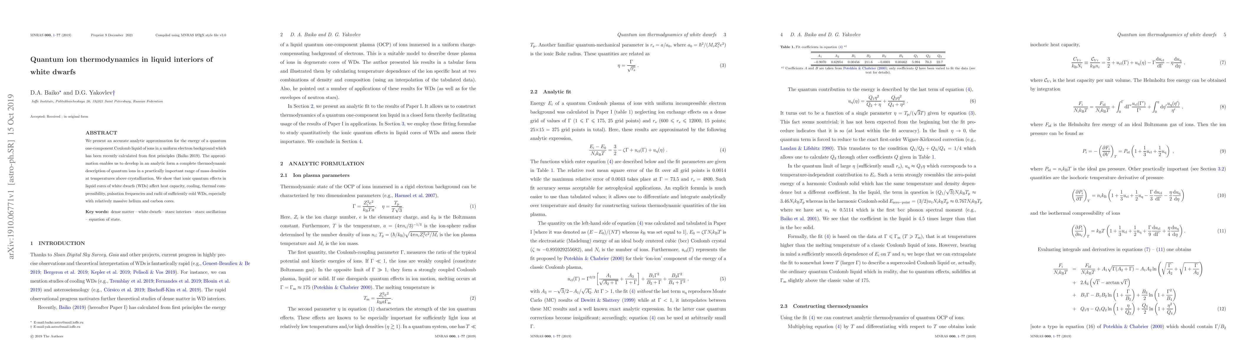 Thumbnail for Quantum ion thermodynamics in liquid interiors of white dwarfs