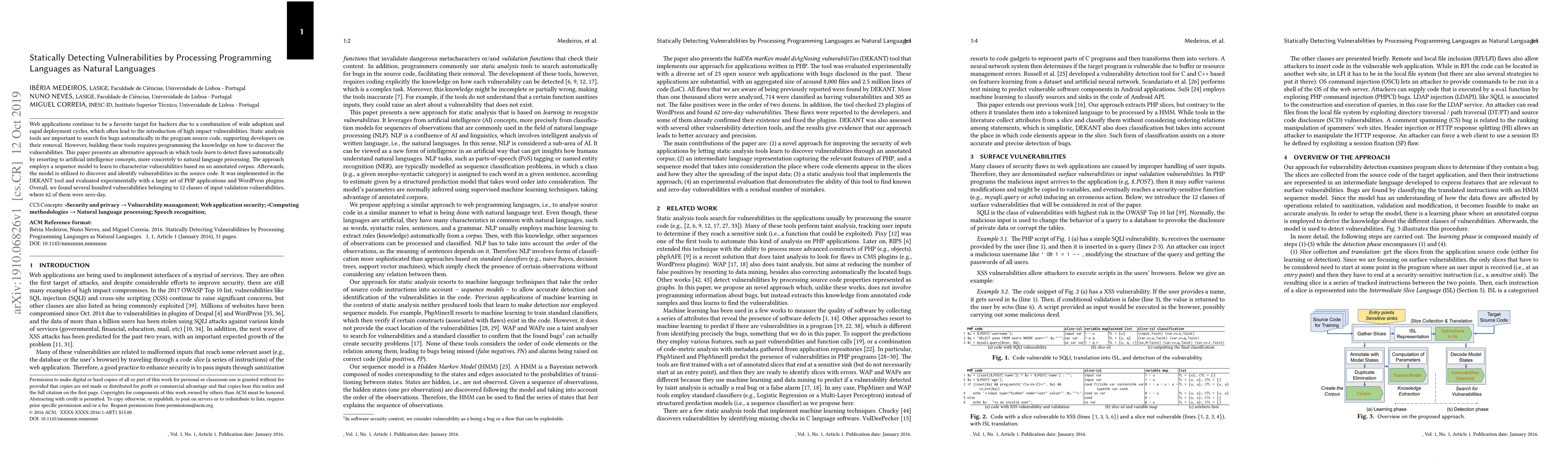 Thumbnail for Statically Detecting Vulnerabilities by Processing Programming Languages
  as Natural Languages