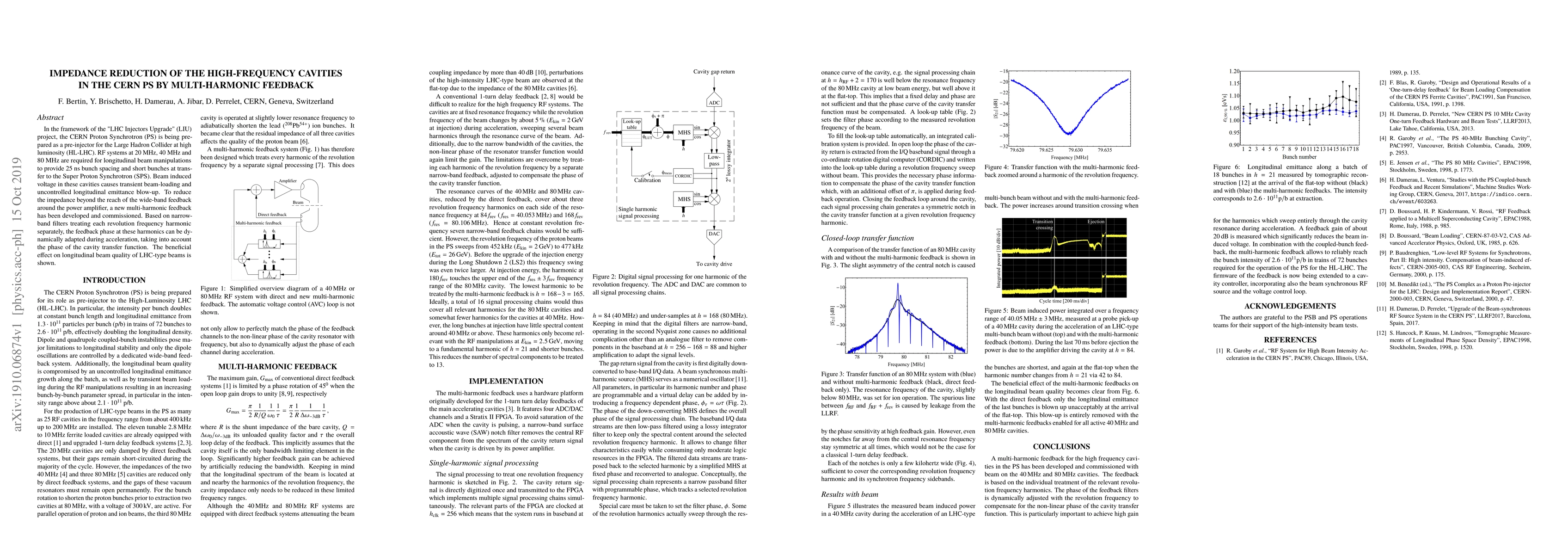 Thumbnail for Impedance reduction of the High-frequency Cavities in the CERN PS by
  Multi-harmonic Feedback