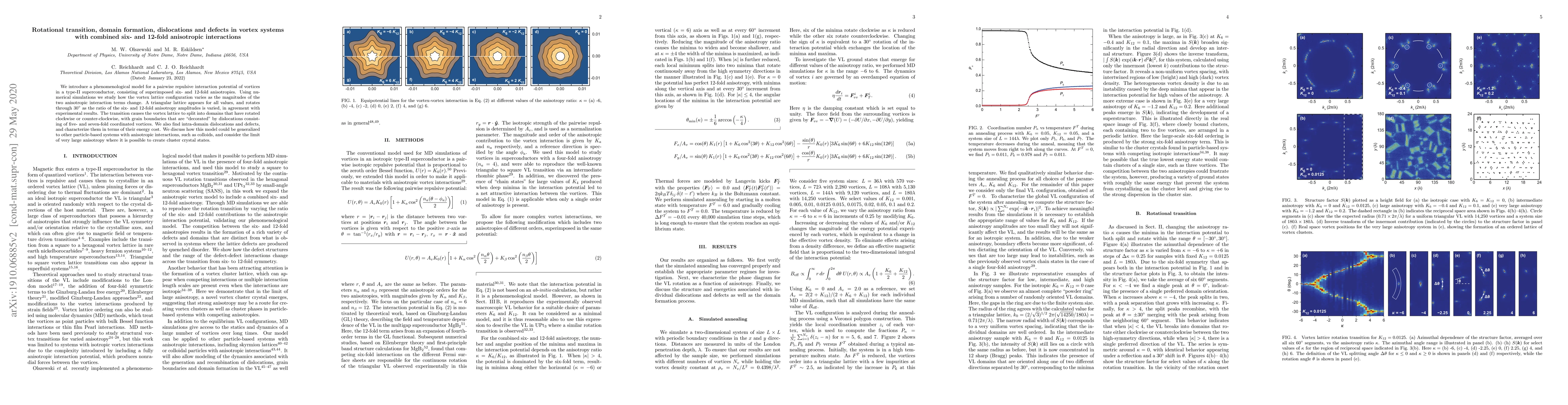 Thumbnail for Rotational transition, domain formation, dislocations and defects in
  vortex systems with combined six- and 12-fold anisotropic interactions