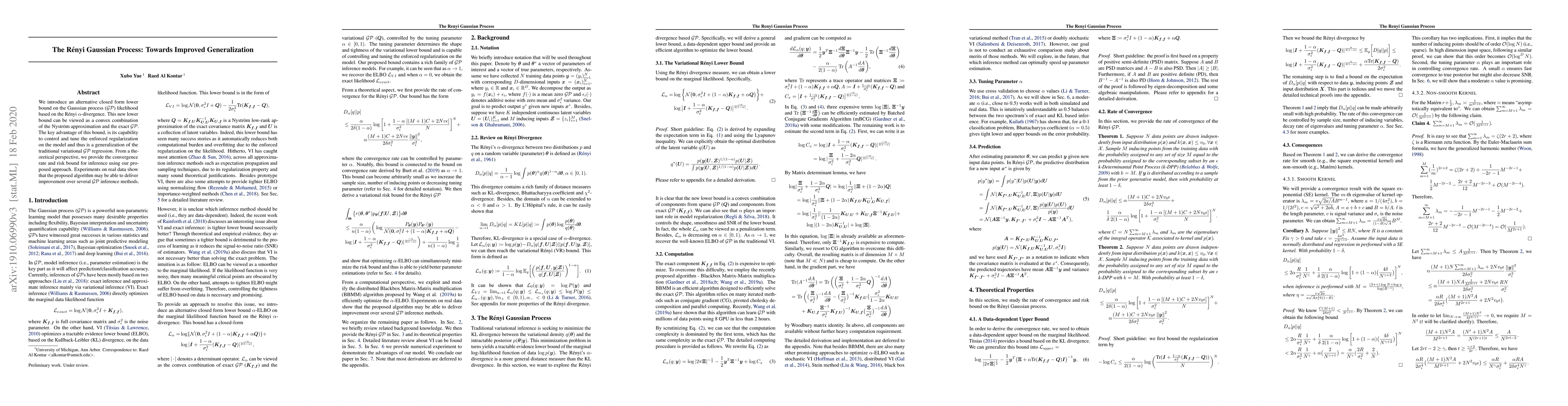 Thumbnail for The Renyi Gaussian Process: Towards Improved Generalization